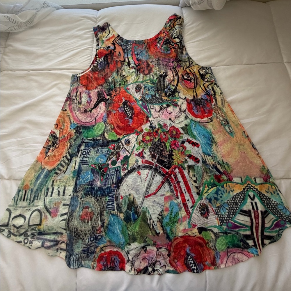 Et Lois Tank Top Size L Art to Wear Colorful Artsy Abstract Print Art Teacher - Picture 12 of 14